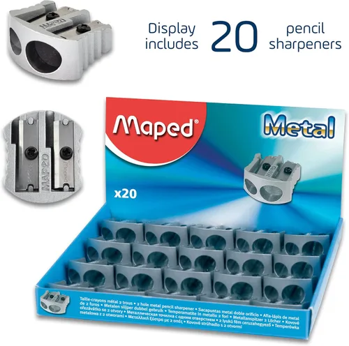 Vista 5 de Maped 20 sacapuntas de metal clásico de 2 agujeros (506700)