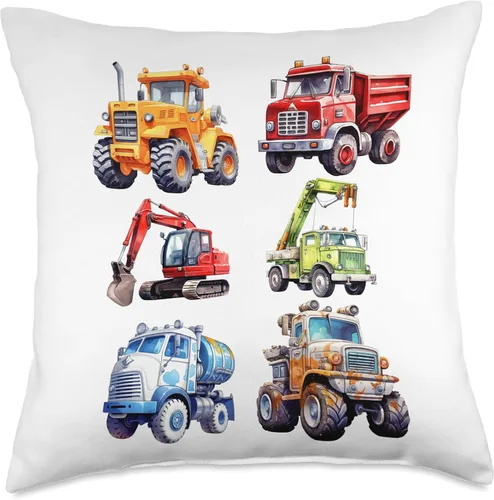 Vista 5 de Construction Excavation Equipment Kids Apparel Equipo de excavación de construcción para niños que aman construir almohada, 16 x 16, multicolor