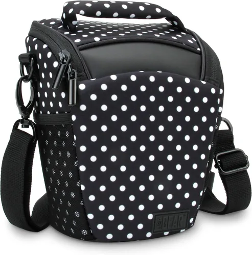 Vista 14 de USA GEAR Bolsa compacta para guardar cámara con cobertor para lluvia y correa para hombro