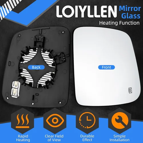 Vista 2 de Espejo lateral del conductor de repuesto para Jeep Grand Cherokee 2011-2020, para Dodge Durango 2014-2019, cristal de espejos - espejo retrovisor