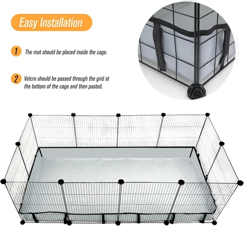 Vista 4 de DZWLKJ Forro de jaula de conejillo de indias, base impermeable y lavable, 28 x 56 pulgadas, adecuado para conejos, chinchillas, erizos, hurones