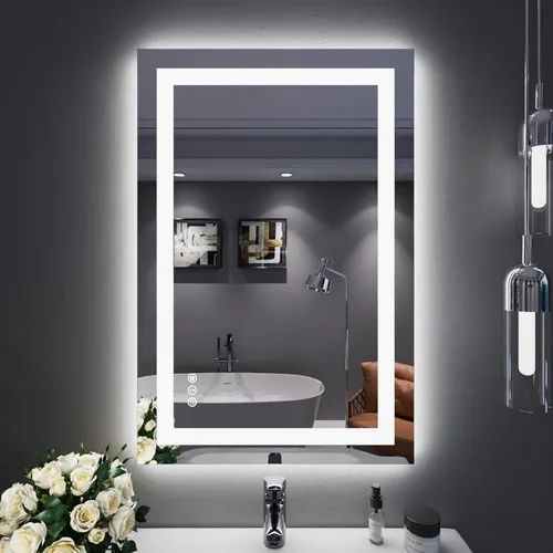 Vista 63 de LOAAO Espejo de baño LED de 72 x 32 pulgadas con luces, antiniebla, regulable, retroiluminado + iluminado frontal, espejo de tocador de baño