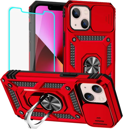 Vista 26 de HNHYGETE Funda para iPhone 13 con protector de pantalla HD: [grado militar de 20 pies probada en caídas] Funda protectora a prueba de golpes