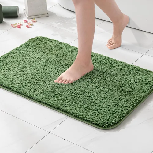 Vista 26 de MIULEE Alfombras de baño negras de microfibra suave y pequeña, 16 x 24
