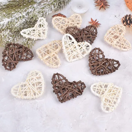 Vista 6 de 15 bolas decorativas de mimbre de ratán, rellenos de jarrón para Halloween, árbol de Navidad, juguete masticable para mascotas, pájaros, fiestas