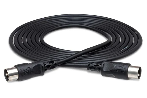Cable Hosa MID-301BK MIDI DIN de 5 pines a DIN de 5 pines, 1 pie, Negro