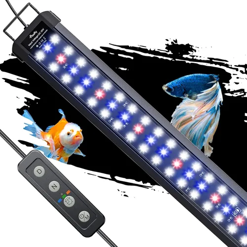 Vista 14 de Pawfly Luz LED extensible para acuario de 6 W para pecera de 6 a 10 pulgadas con espectro completo, luces blancas brillantes azules y rojas