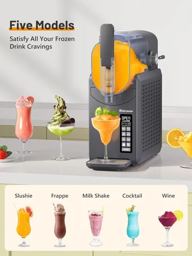 Vista 2 de RELEXNOW Máquina de granizado para el hogar, 6 programas preestablecidos, frappés de servicio suave, batidos, margaritas y bebidas congeladas,