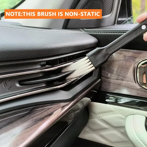 Vista 5 de Pequeño cepillo antiestático de nailon portátil para teclado de computadora, portátil, kit de cepillo de limpieza (negro, juego de 8)