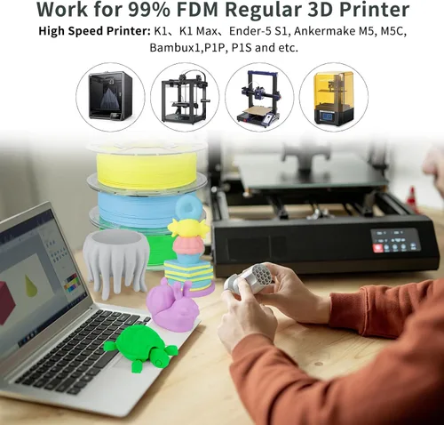 Vista 8 de iSANMATE Filamento de impresora 3D de ácido poliláctico (PLA) mate, paquete de filamentos de impresora 3D, velocidad de impresión rápida, precisión