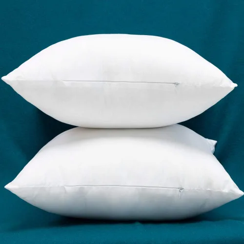 Vista 2 de Juego de 2 rellenos de almohada ultra suaves de tela de algodón, funda decorativa de cojín con relleno de plumón alternativo, 16 x 16 pulgadas