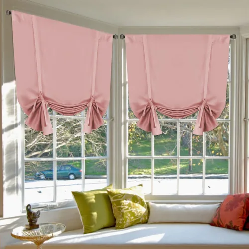 Vista 49 de H.VERSAILTEX - Cortina opaca con lazo de ajuste, cortina romana globo con aislamiento térmico, bloqueador de luz, panel de bolsillo para varilla