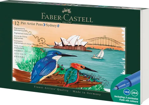 Vista 2 de Faber-Castell Sydney 267138 Gift Set 12 Pitt Artist Pen, Line Widths FM, S, B