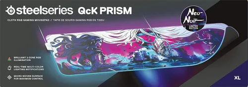 Vista 6 de SteelSeries QcK Prism - Alfombrilla de mouse para juegos - Iluminación RGB de 2 zonas - Iluminación de eventos en tiempo real - Optimizada