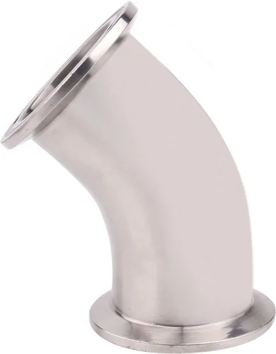 Vista 4 de DERNORD Codo de 45 grados Tubo de 1.5 pulgadas OD Acero inoxidable 304 Montaje de tubería Se adapta a Tri Clamp 1.5 pulgadas