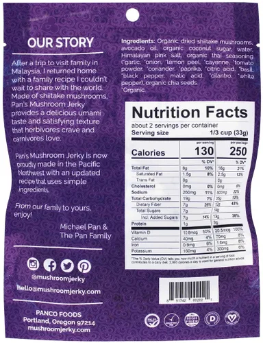 Vista 2 de Pan's, Cecina de hongos, sabor tailandés picante (sin carne), 2.20 onzas (paquete de 3)