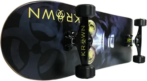 Vista 2 de Krown Pro - Patineta completa, calidad de estilo profesional, cubierta de arce de 7 capas, camiones de aluminio, ruedas de uretano, rodamientos