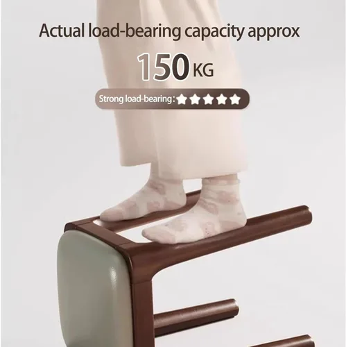 Vista 8 de Wooden Dining Chairs Backless,Kitchen Chairs Stool Stackable,Dining Room Chair with PU Leather Cushion,Square Living Room Chair for Kitchen, Dining