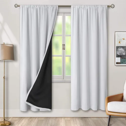 Vista 52 de BGment - Cortinas opacas para sala de estar de 63 pulgadas de largo, juego de 2 paneles, cortinas para oscurecer toda la habitación, cortinas