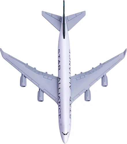 Vista 3 de Modelo Plano Escala 1400 Modelo Star Alliance 747 Modelo Avión Diecast Aviones Modelo de Avión de Metal para Regalo