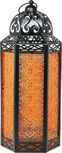 Vista 34 de VELA LANTERNS Farol portavelas decorativo, marroquí, gótico, morado, de 10.5 pulgadas, para mesa o colgar, decoración de Ramadán, decoración