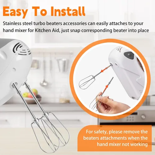 Vista 4 de Accesorios de batidores para batidora de mano para Kitchenaid de acero inoxidable