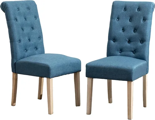 Dining Chairs for Room, Table & Seating Chair Sets Kitchen - Solid Wood Tufted Parsons Dining Chairs, Set of 2, High Back Design for Dining Room,