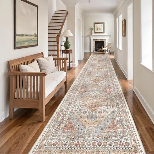 Vista 41 de zesthome Alfombras de área de 5 x 7, lavables a máquina, para sala de estar, dormitorio, resistentes a las manchas, vintage, de gran área, Beige