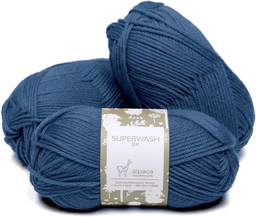 Vista 52 de Superwash - Juego de 3 madejas de hilo de lana 100% pura (5.25 onzas), peso DK, procedente directamente de Perú, celestial suave y perfecto