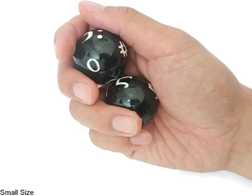 Vista 3 de Top Chi Bolas de Baoding Music con soporte de bambú. Bolas chinas de salud para terapia de manos, ejercicio y alivio del estrés