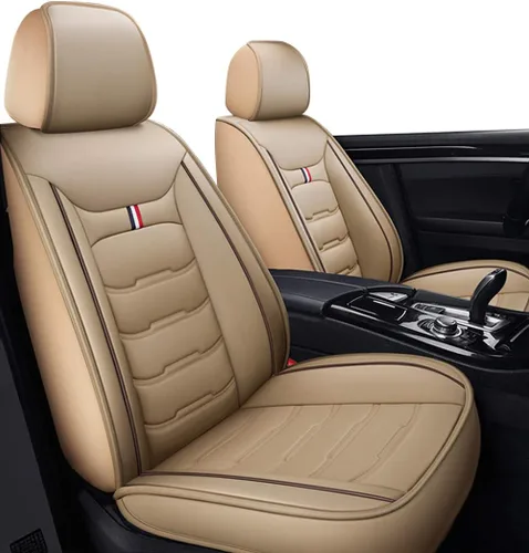 Vista 2 de Fundas de asiento para autos, juego completo de cuero, protector de asiento universal para Accord Tahoe Ranger, Altima, Elantra CRV RAV4, fundas