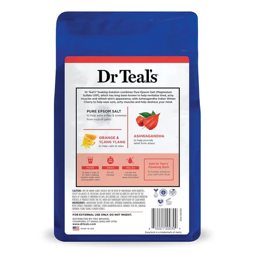 Vista 10 de Dr Teal's Sal pura de Epsom, Ashwagandha y aceites esenciales, 3 libras (paquete de 4)