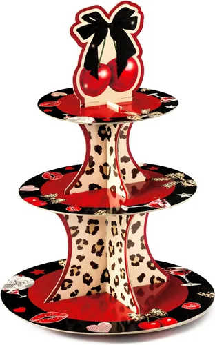 Vista 15 de Haooryx Lindo Soporte para Cupcakes de Gato - Torre de Cupcakes de 3 Niveles de Gato Americano de Pelo Corto de Cartón, Soporte para Postres