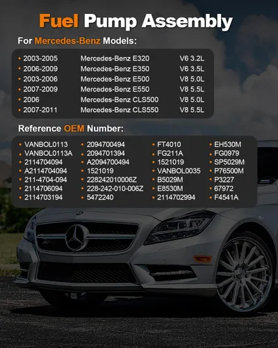 Vista 2 de Conjunto de Bomba de Combustible Compatible con 2003-2005 Mercedes-Benz E320 2006-2009 E350 E500 CLS500 CLS550 W211 Izquierda y Derecha 3.2L 3.5L