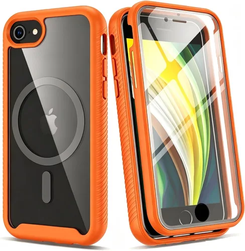 Vista 22 de IDweel para iPhone SE 2020, para iPhone 8 y 7 y SE 2022 (SE 2ª/3ª), funda protectora de cuerpo completo de ajuste delgado con amortiguación de Negro