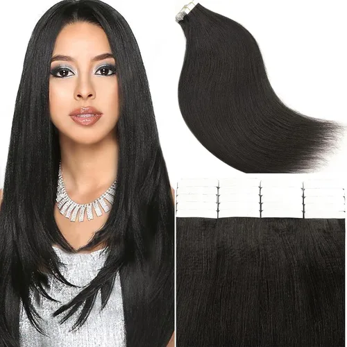 Vista 15 de Lacer Extensiones de cabello humano con punta en I, extensiones de cabello humano rizado lacio color negro natural, 1B de 12 pulgadas, extensiones