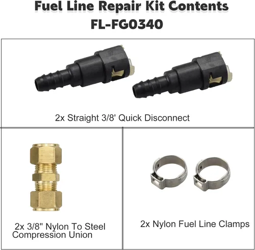 Vista 4 de Kit de reparación de líneas de combustible compatible con Chevrolet Silverado GMC Sierra 1500 2500 3500 4.3L 4.8L 5.3L 6.0L 8.1L Pickups Línea