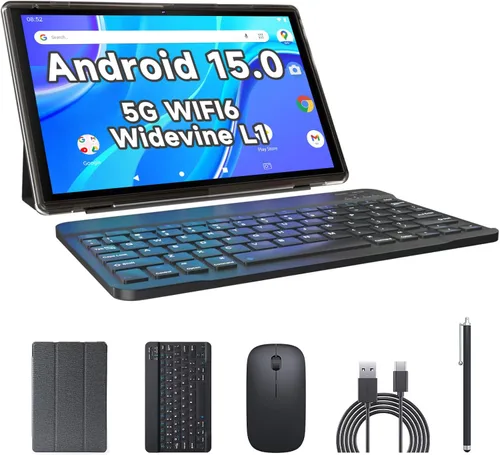 Vista 9 de ATOZEE Tablet de 10 Pulgadas 2 en 1 Android 14 con Teclado Tabletas de 10 Pulgadas, Incluye Ratón Lápiz Capacitivo Funda, 6000mAh 6GB+32GB ROM 1TB