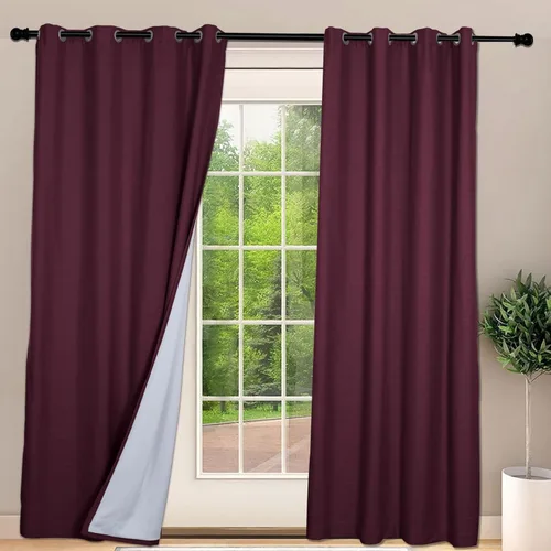 Vista 22 de Frelement Cortinas opacas extralargas de 108 pulgadas de largo, para sala de estar, cortinas de lino con bloqueo de luz, cortinas con aislamiento
