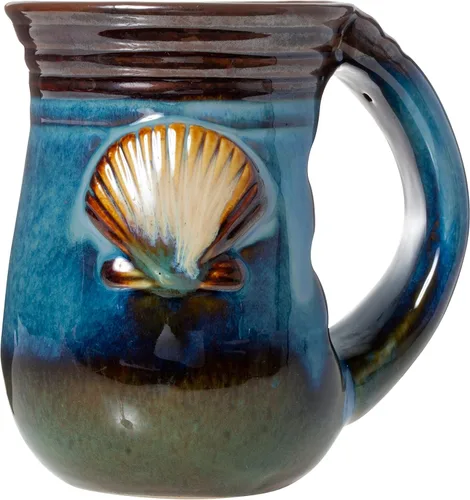 Cape Shore Taza calentadora de manos de gres de 18 onzas, concha marina