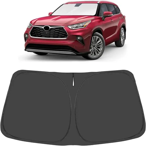 Vista 224 de Proadsy Parasol para parabrisas Rivian R1S 2022-2025 2026 de 4 capas plegable, protector de parasol frontal que bloquea los rayos UV, mantiene