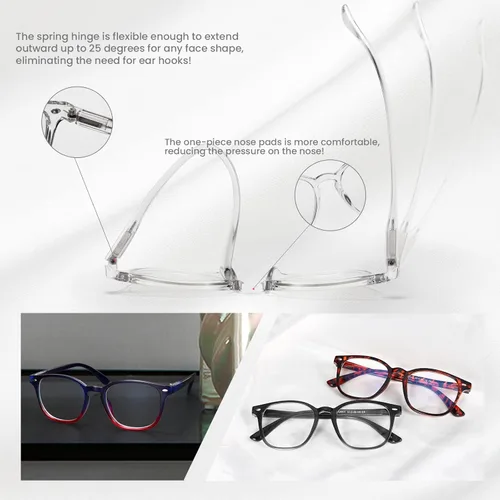 Vista 3 de BLS BLUES Reading Glasses for Women for Home, Office & Driving - HD Clear Readers with Blue Light Blocking Protection