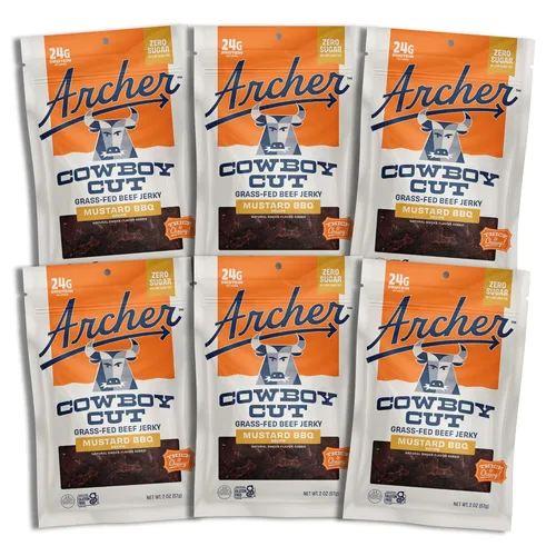 Vista 8 de Zero Sugar Classic Beef Jerky de Country Archer, 100% alimentado con hierba, sin azúcar, sin gluten, aperitivos de proteínas, 2 onzas, paquete de 6