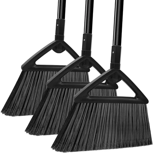 Vista 8 de Escoba resistente – 1 escoba de ángulo mejorado con mango más largo, escoba negra para interiores y exteriores para barrer garaje, restaurante