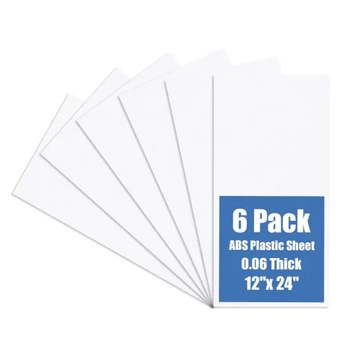 Vista 20 de Kinlink - Hoja de plástico ABS blanca de 8" x 12" x 0.04", flexible y moldeable con alta resistencia al impacto y alta resistencia a la tracción