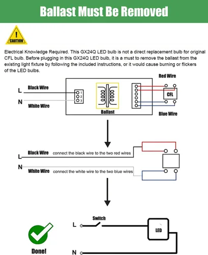 Vista 4 de GX24Q Bombillas LED, 4000 K blanco neutro, base de 4 pines CFL de repuesto para bombilla fluorescente compacta de 13 W, 18 W, 26 W en ventilador