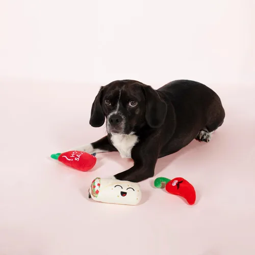 Vista 3 de Fringe Studio, Hot & Spicy - Juego de 3 juguetes de peluche para perros pequeños, colección PetShop (289435)