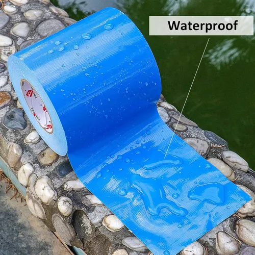 Vista 6 de BOMEI PACK Cinta adhesiva azul de 6 pulgadas, rollo más ancho, 6 pulgadas x 60 yardas, 9 mil de grosor, resistente, impermeable, flexible, sin