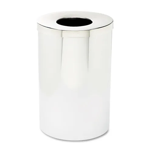 Vista 9 de Safco Bote de basura con tapa abierta, 14 galones de acero inoxidable moderno para uso en interiores, color plateado