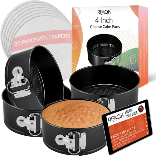 Vista 12 de RFAQK Molde Desmoldable Antiadherente de 9 Pulgadas – Molde Desmoldable para Tarta de Queso con Parte Inferior Extraíble, Espátula de Glaseado